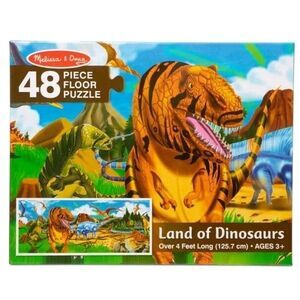 Melissa & Doug 48 Piece Floor Puzzle: Land of Dinosaurs COMPLETE Dinosaur Puzzle